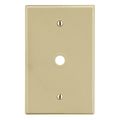 Hubbell Wiring Device-Kellems Wallplate, 1-Gang, .406" Opening, Box Mount, Ivory P11I